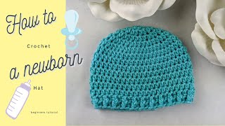 How to Crochet a Newborn Hat/Crochet for Beginners