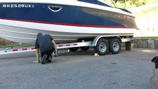 Repositioning a 25' Boat on its trailer while in the driveway Repositioning a 25' Boat on its trailer while in the driveway