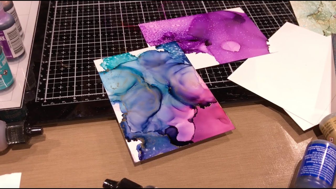 alcohol inks and doodles on yupo 