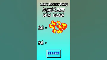 Lotto Results Today August 8 2025 5pm Draw Swertres Results Lottoresultstoday Lottoresulttoday 