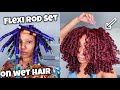 MY FIRST FLEXI ROD SET ON MY NEW HAIR COLOR | Wet Flexi Rod Set