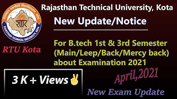 RTU 1st and 3rd sem exam date & time-table 2021❓ | RTU odd sem exam form date|RTU Exam postpone 2021