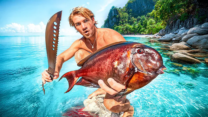 Solo Survival On A Exotic Uninhabited Island With No Food (Catch n Cook)