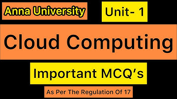 Cloud Computing | MCQ | Anna University | Unit - 1 | Tamil
