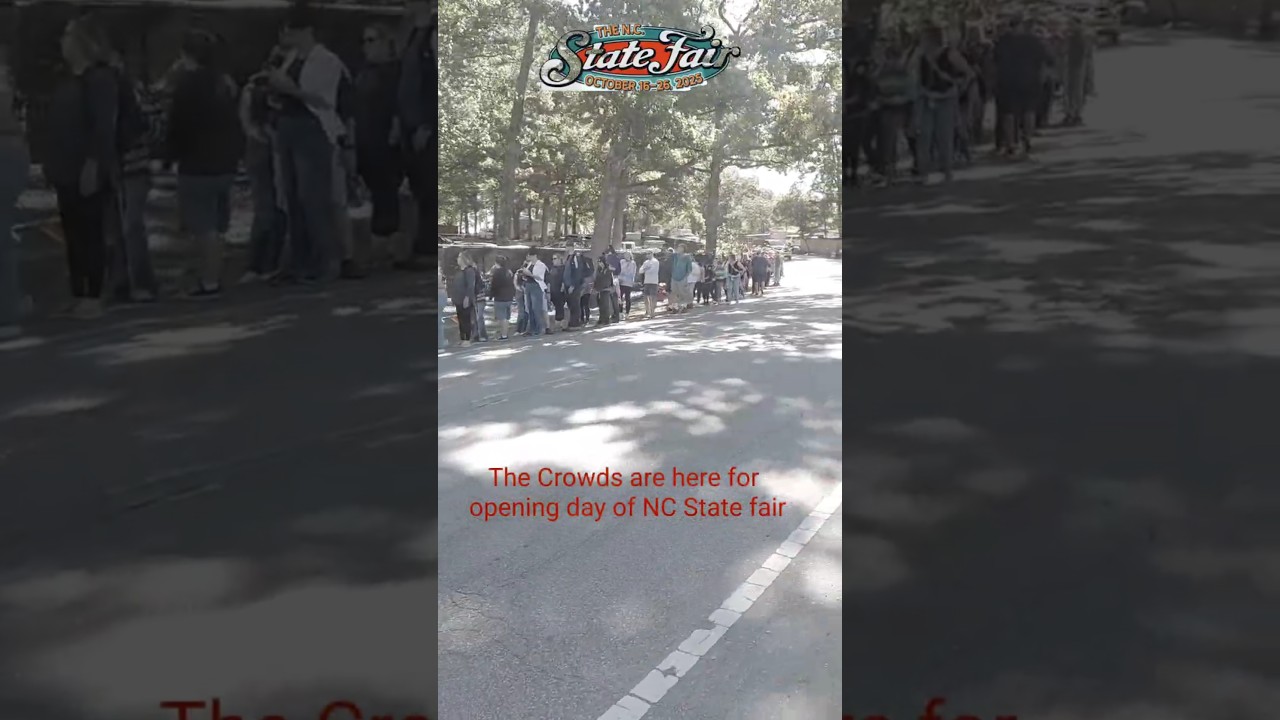 The Line to Get into the NC State fair on opening day 2025 