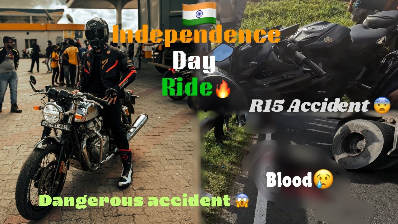 15August ride gone wrong 😓|R15V3 Crashed|Dangerous Accident😳|Crazy Ride🔥|Blood😰