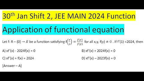 Let f: R – {0} →R be a function satisfying f(x/y)=(f(x))/(f(y))for all x,y, f(y) ≠0 . If f’(1) =2024