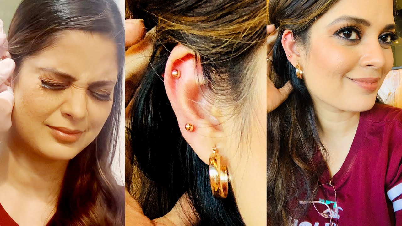 Getting my Ear Piercing done Helix Upper Lobe Claire's Piercing