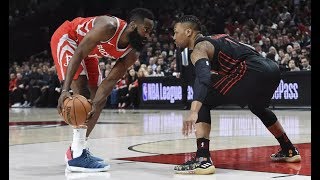 James Harden Beats Double Team, Can&#39;t Be Guarded! CLUTCH SHOTS! | Rockets at Blazers | 2018 NBA HD