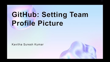 GitHub: Setting Team Profile Picture