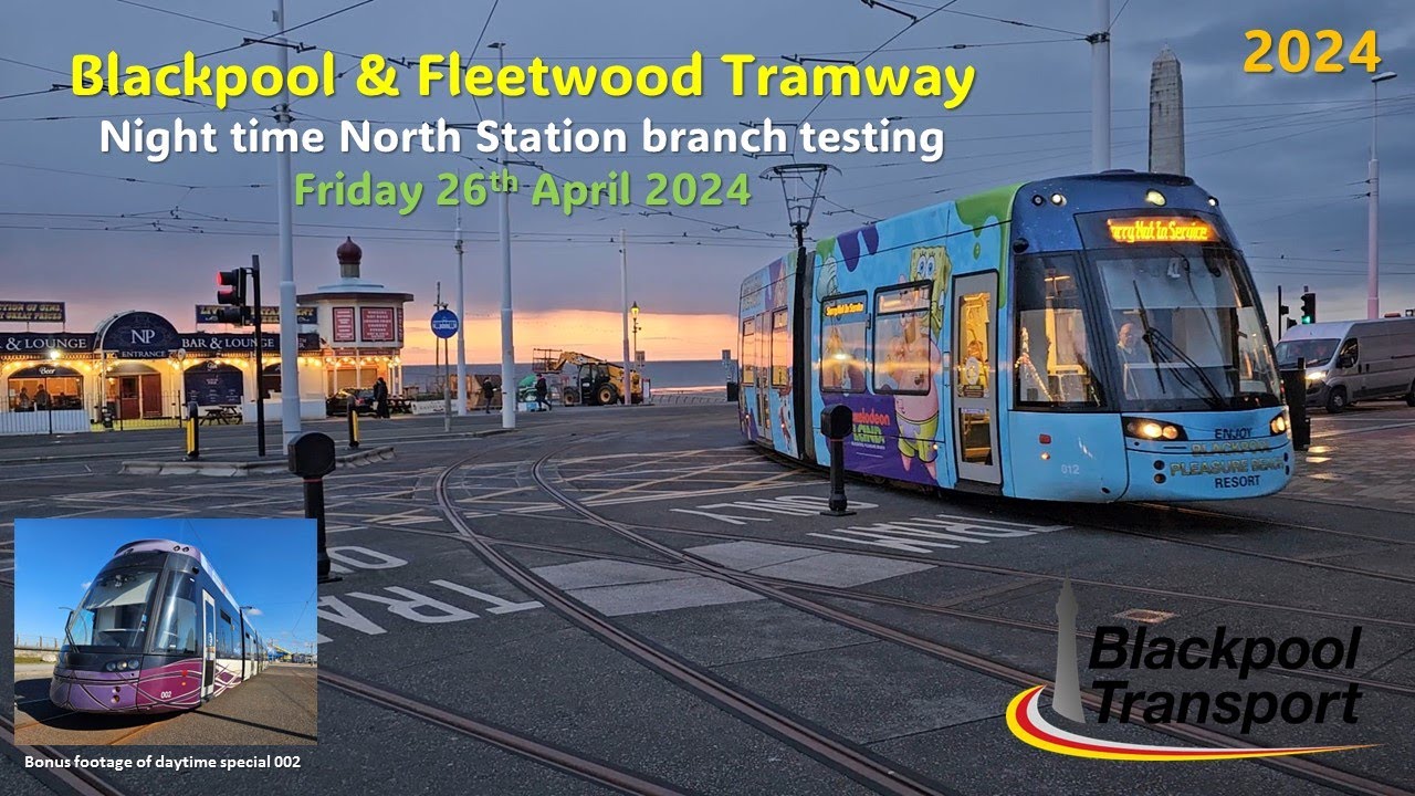 523 - Evening testing North Station to North Pier: Blackpool & Fleetwood Tramway on 26 April 2024