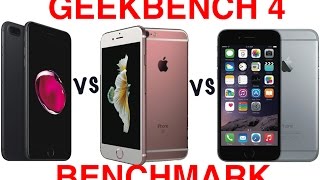Benchmark Score iPhone 7 Plus vs iPhone 6S Plus vs iPhone 6 Plus - Geekbench