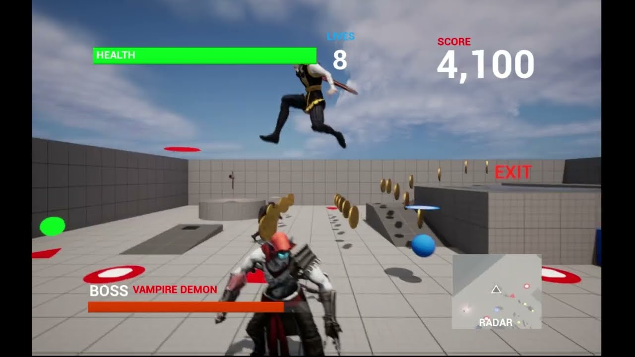 DOOMMEN 1.0 Demo - Vampire Boss 1 - Part 2 - Health / Onscreen + Onhead - Unreal Engine 5