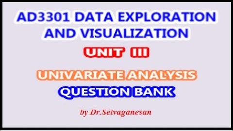 Data Exploration & Visualization Questions | Dr.Selvaganesan