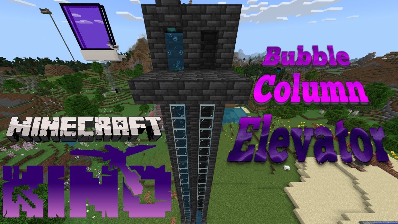 Easy Bubble Column Elevator Tutorial- Minecraft Bedrock - YouTube