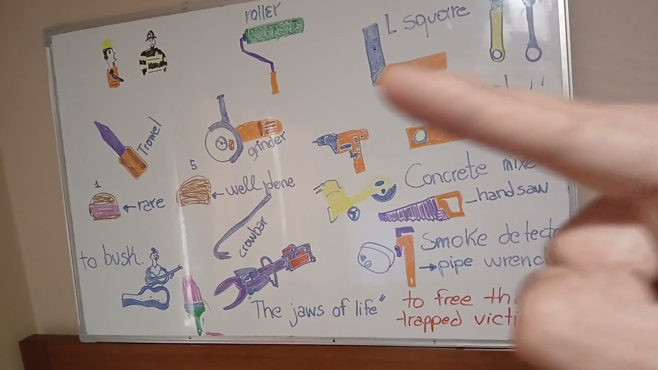 Instrumentos de construcción en inglés