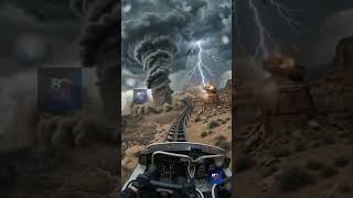Roller Coaster Enters Giant Tornado!