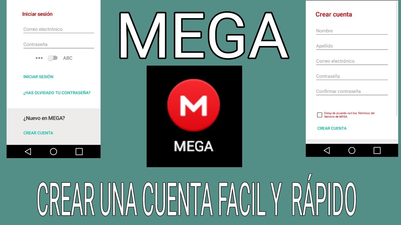 COMO CREAR UNA CUENTA EN MEGA EN ANDROID - YouTube