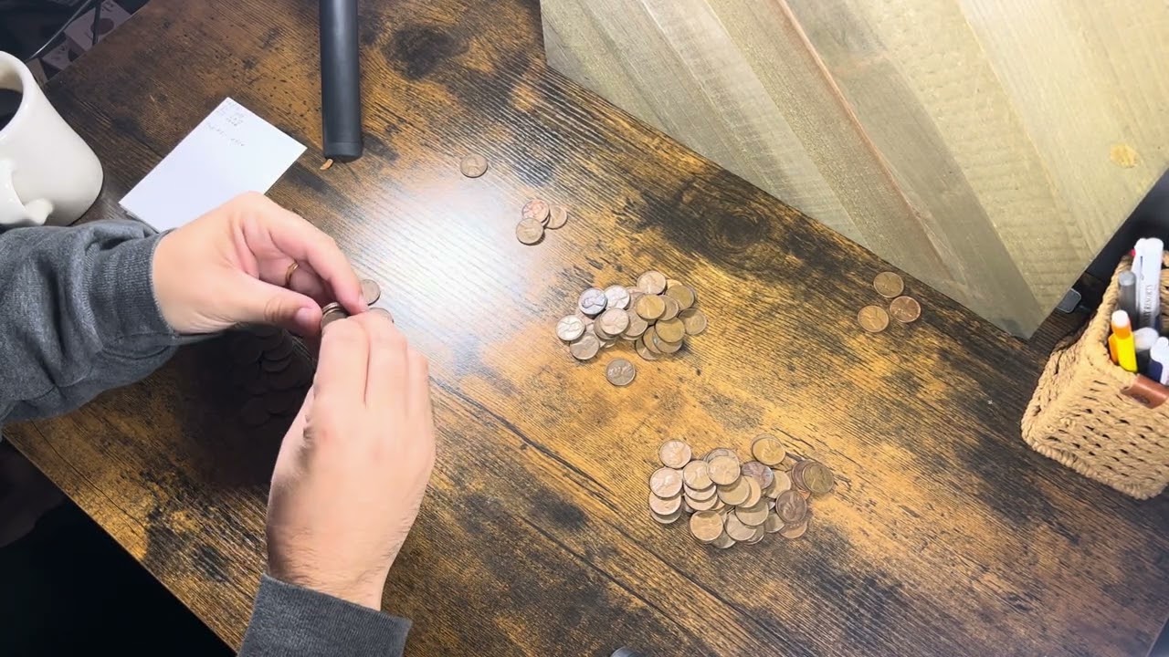 Stacking Copper Sorting Wheat Pennies 12/15/25