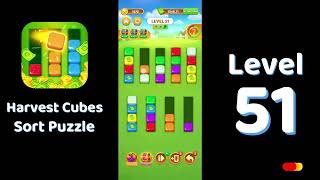 🎮 Harvest Cubes Level 51 Walkthrough 🌱🧩 | Relaxing Sort Game | Solutionguruji
