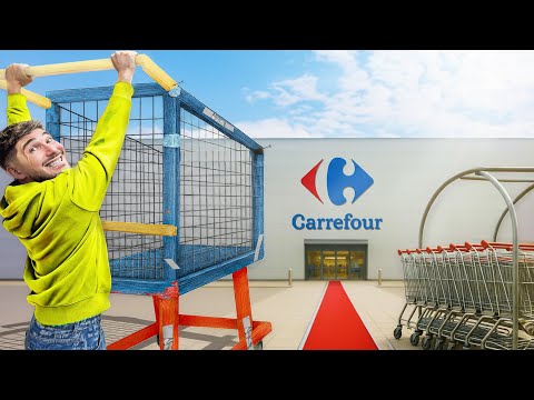 I built a GIANT TROLLEY to do my shopping!