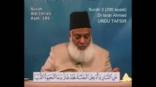 Surah 3 Ayat 185 Surah Aale Imran Dr Israr Ahmed Urdu