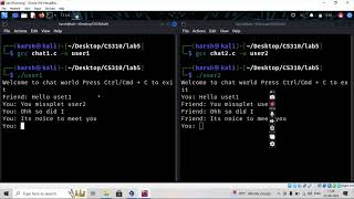 chat application | using inter process communication |Linux | Operating System | Lab Assignment
