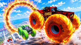 Epic High Speed monster trucks jumps stunts & crashes #255 | BeamNG Drive