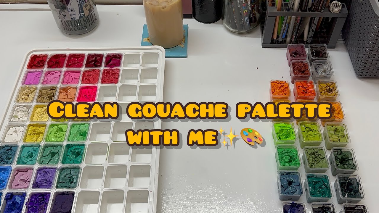 Clean Gouache Palette with me ✨🎨 
