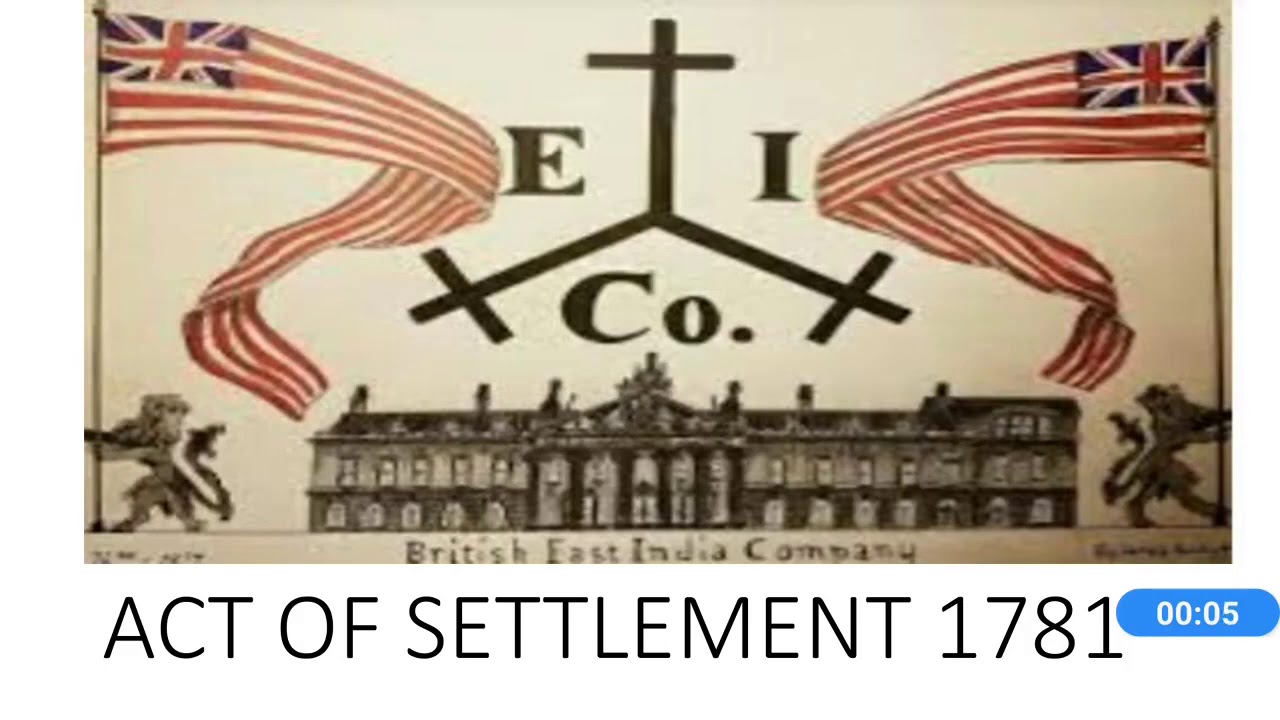 Act of settlement 1781 YouTube