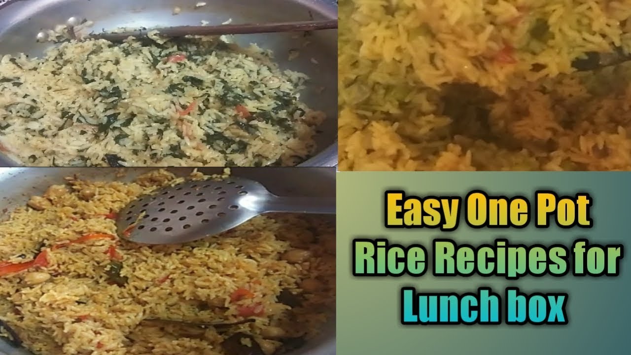 Three One Pot Rice Recipes Lunch box variety rice in Tamil Easy