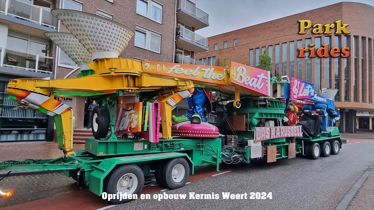 Oprijden en opbouw Kermis Weert 2024 Deel 3
