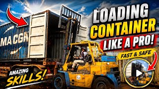     UNLOADING CONTAINER PALLETS PALLETS UNLOADING PROCESS 
