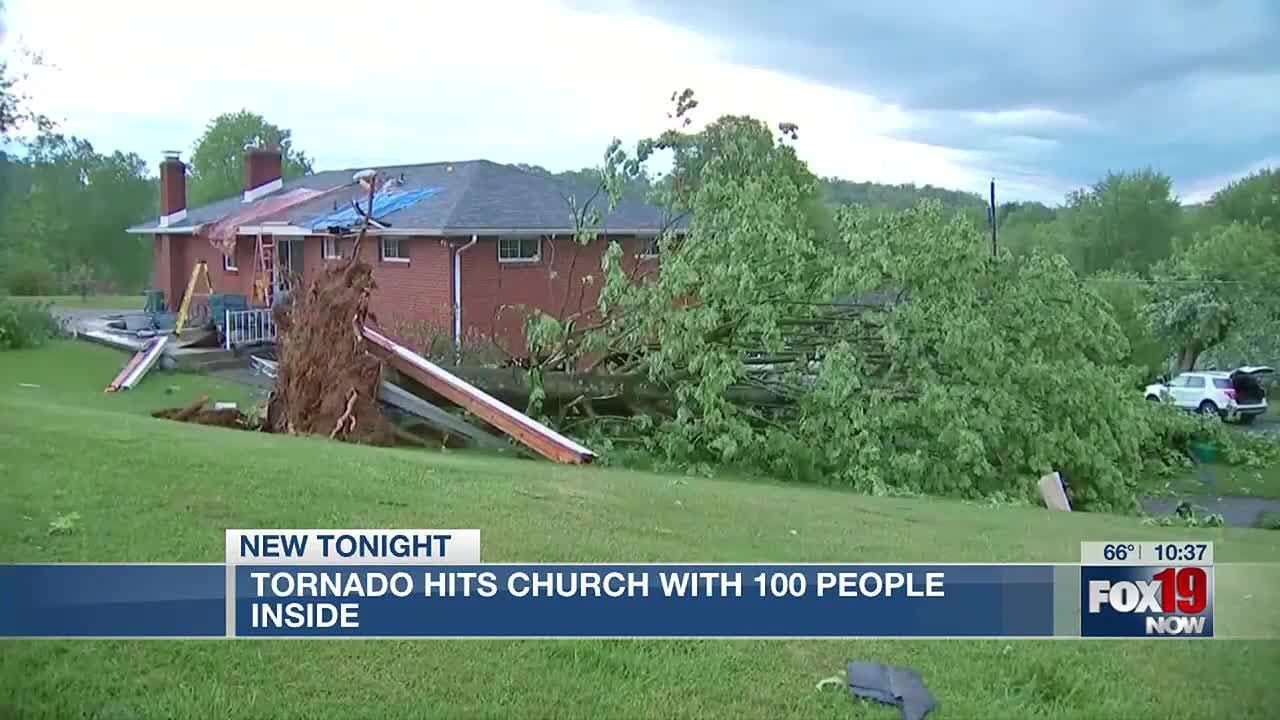 Tornado hits church with 100 people inside - YouTube