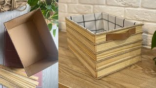 DIY Boho Basket | Cardboard, Wooden Rulers & Rope