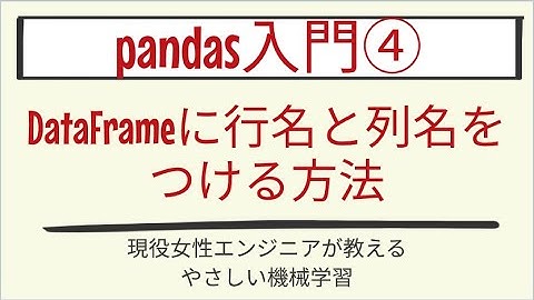 【5分で分かる】DataFrameに行名や列名をつける方法_pandas入門 第4回