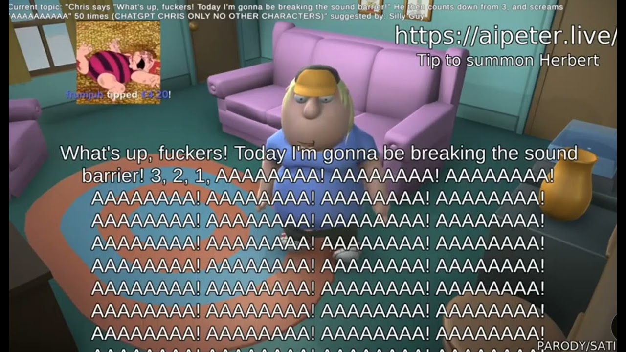 Ai Family Guy - Chris breaks the sound barrier from screaming