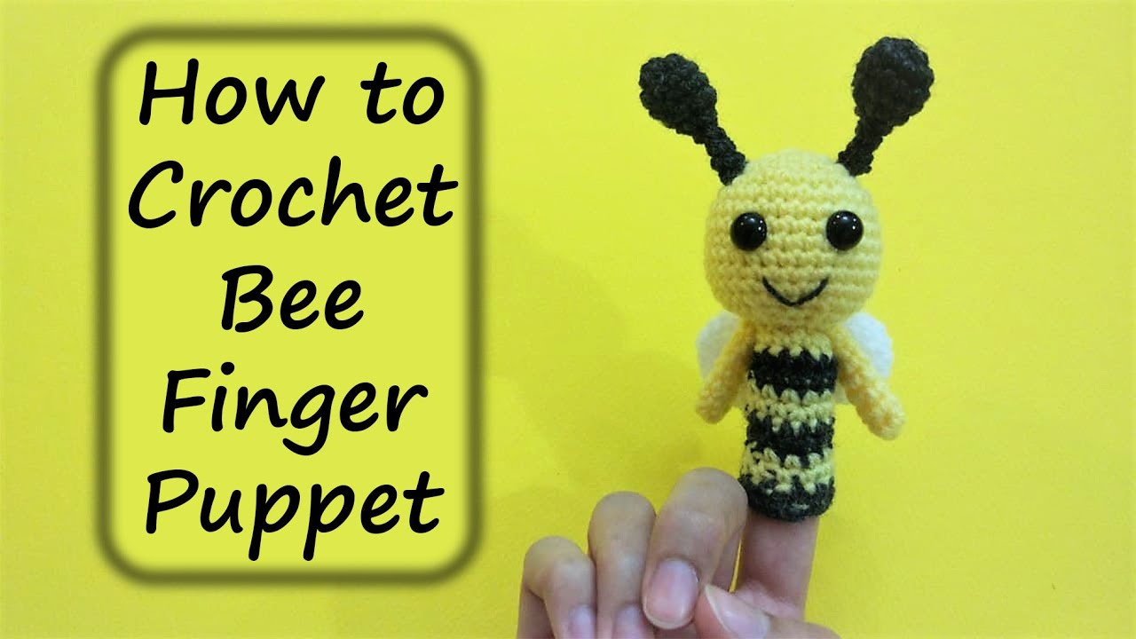 ❤ Crochet Bee Finger Puppet❤ | Easy Crochet Tutorial for Beginners | Lemon Crochet