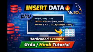 Insert Data into MySQL using Core PHP | Hardcoded Values Example (Urdu/Hindi)