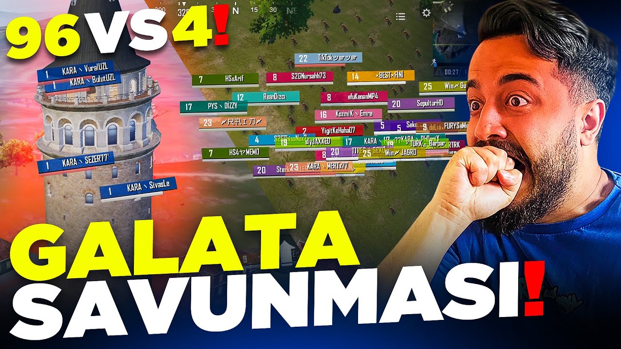 5 FPS! 96 KİŞİ AYNI ANDA GALATA KULESİNE SALDIRIRSA NE OLUR? DENEDİK! PUBG Mobile 96 vs 4