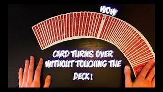 Make Their Card Turn Over Without TOUCHING The Deck! Card Trick Performance And Tutorial!