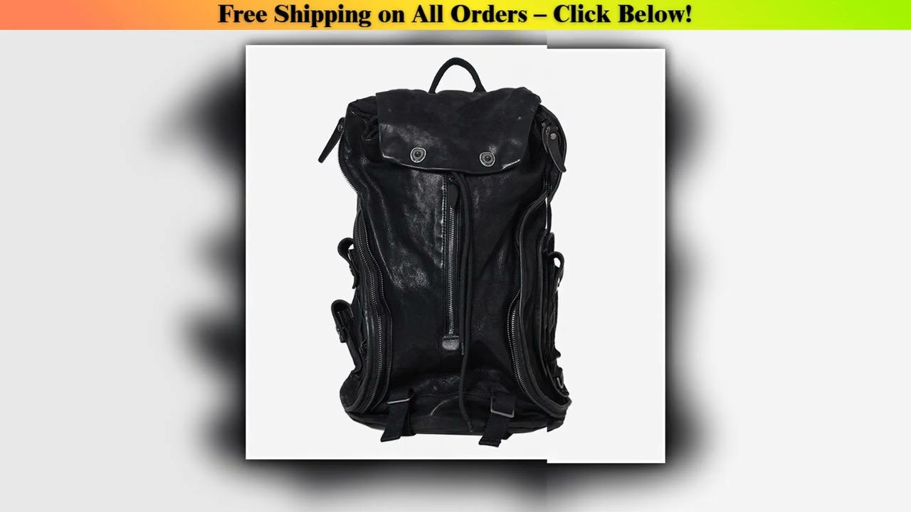 2025 New Genuine Leather Men Backpack Retro Old Leather Shoulder School Bag Fashion Dark Wind Soft