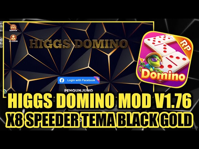 HIGGS DOMINO MOD APK TERBARU V1.76 + X8 SPEEDER TEMA BLACK GOLD class=