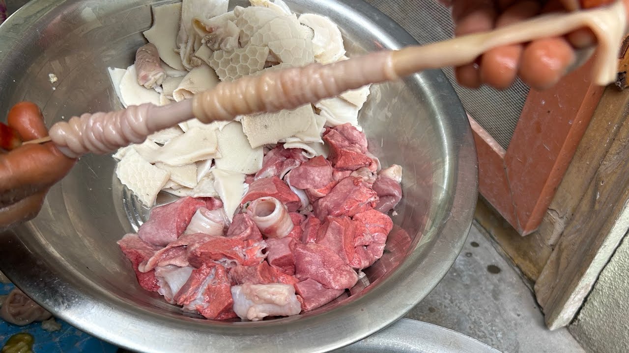 How to clean goat boti in Telugu||easy way to Boti cleaning|| Boti cleaning & cutting with tips