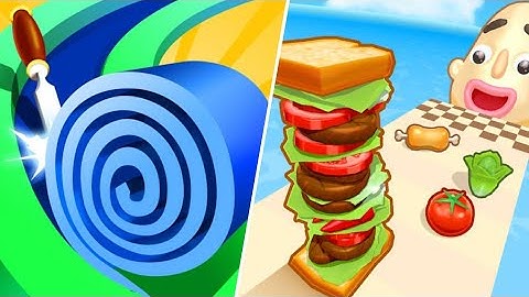 Sandwich Runner Vs Spiral Roll Speedrun Gameplay Android-Ios part 1