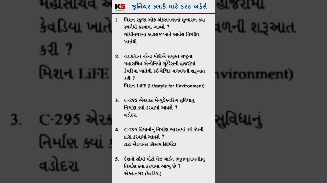 Junior Clerk Current affairs 