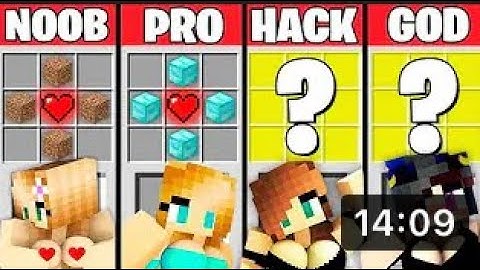minecraft battle: love girl crafting challenge - noob vs pro vs hacker vs god! (animation)