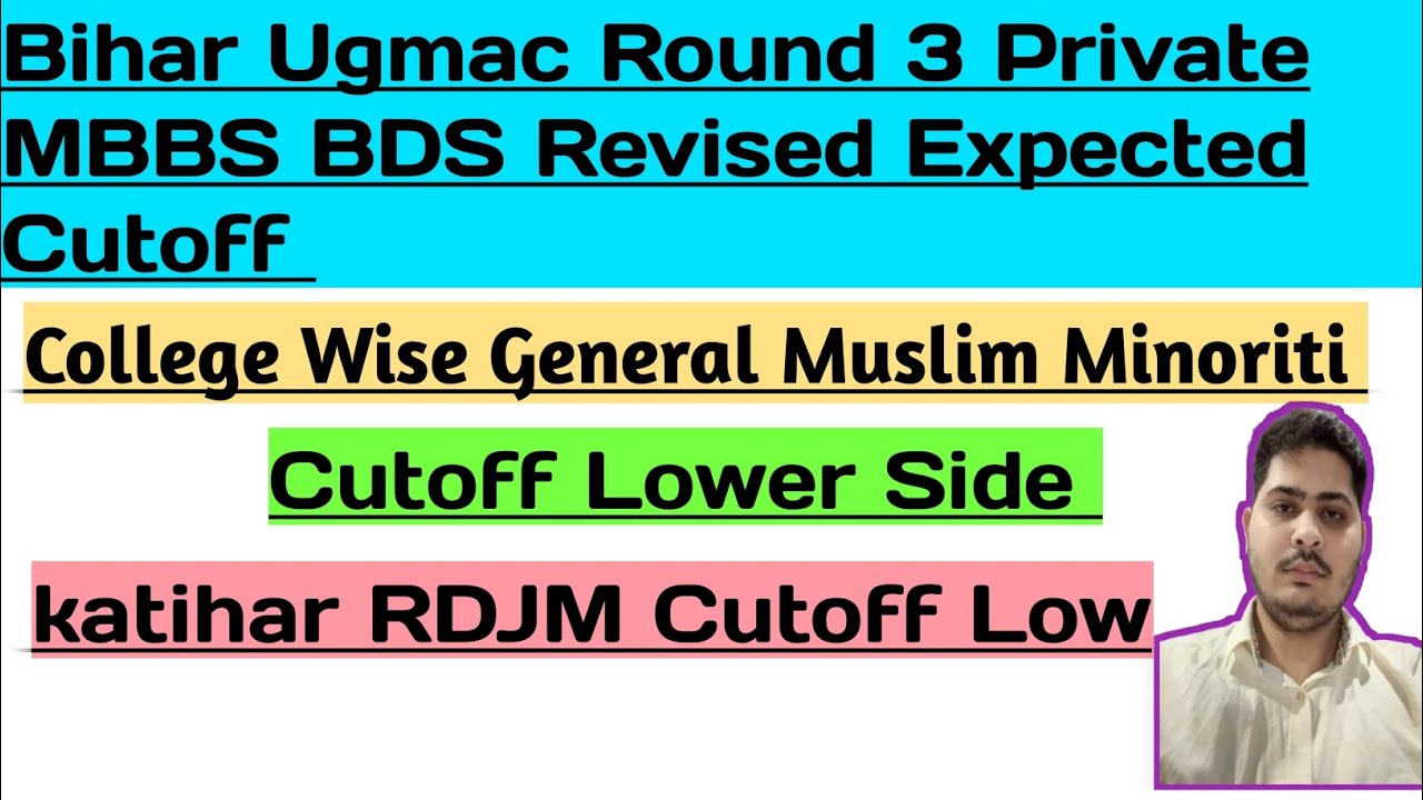 Bihar Ugmac R-3 Private MBBS BDS Revised Expected Cutoff College Wise Cutoff Low 