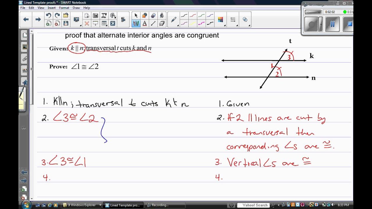 Proof That Alternate Interior Angles Are Congruent