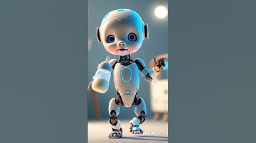 baby Robot 🤖 drunk milk #robot #shortvideo #dubidubidu